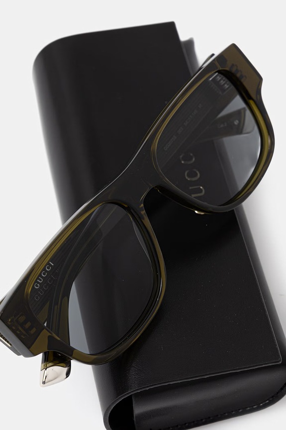 Gucci Τετράγωνα γυαλιά ηλίου ανδρικά πράσινο GG2075S