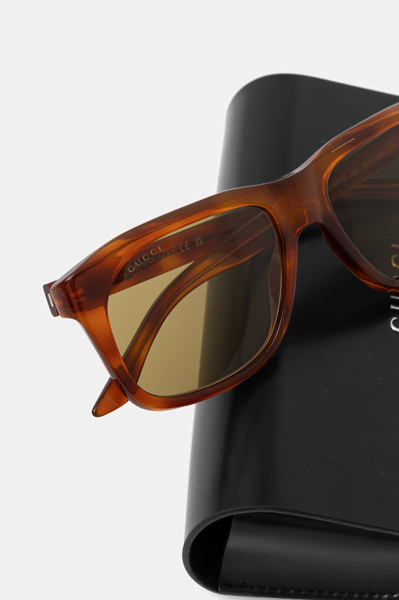 Gucci okulary przeciwsłoneczne kwadratowe męskie pomarańczowy GG2077S
