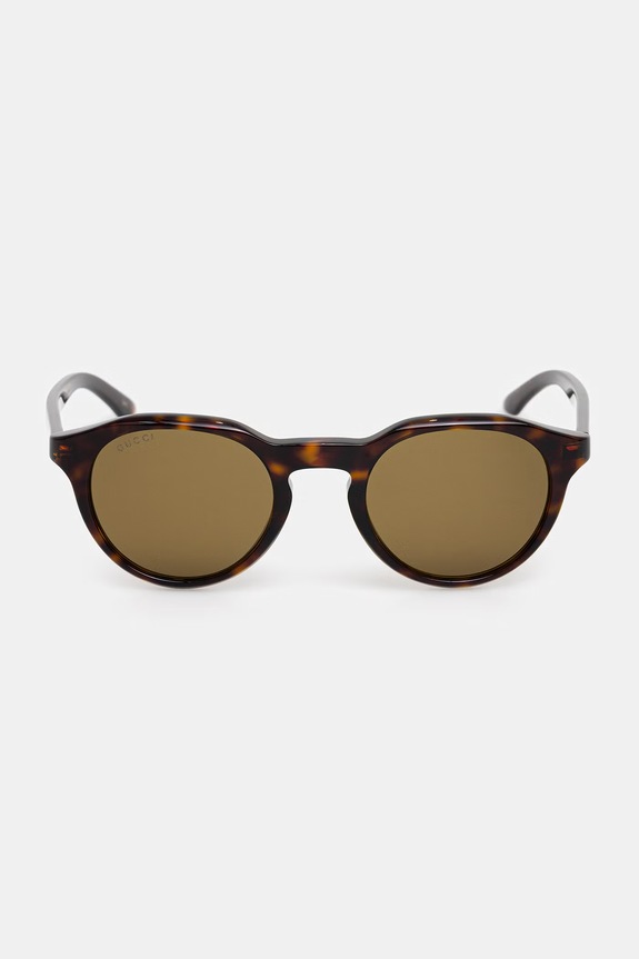 Gucci okulary przeciwsłoneczne okrągłe męskie GG2079S brązowy AA00