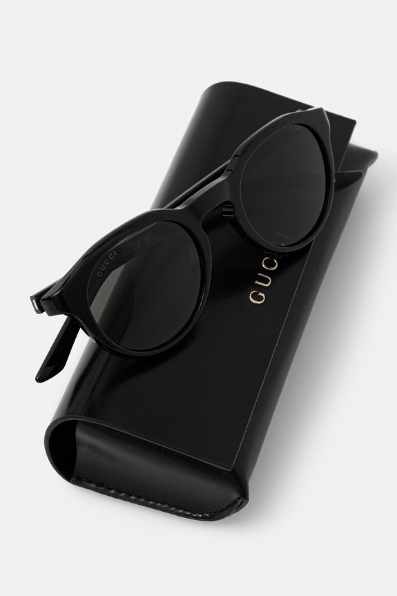 Gucci okulary przeciwsłoneczne okrągłe męskie czarny GG2079S