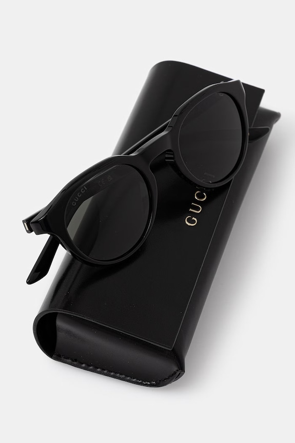 Gucci okulary przeciwsłoneczne okrągłe męskie czarny GG2079S