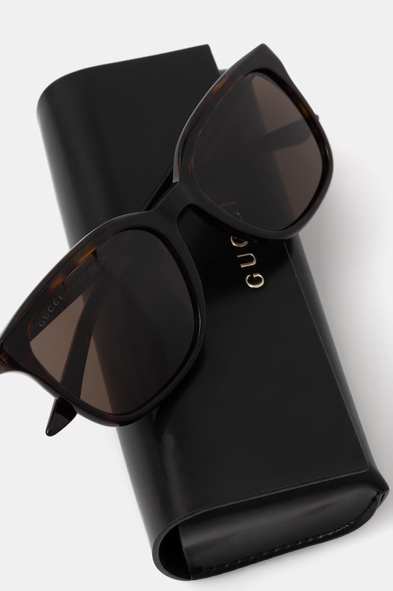 Gucci štvorcové slnečné okuliare pánske hnedá GG2080SK