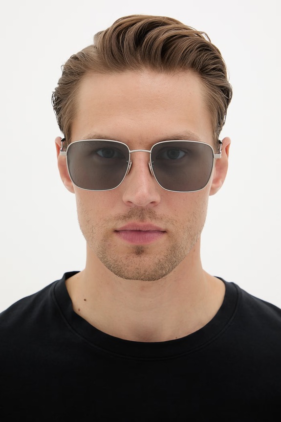 Gucci okulary przeciwsłoneczne kwadratowe męskie GG2097SK srebrny