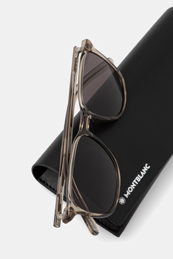 Montblanc okulary przeciwsłoneczne męskie beżowy MB0325S