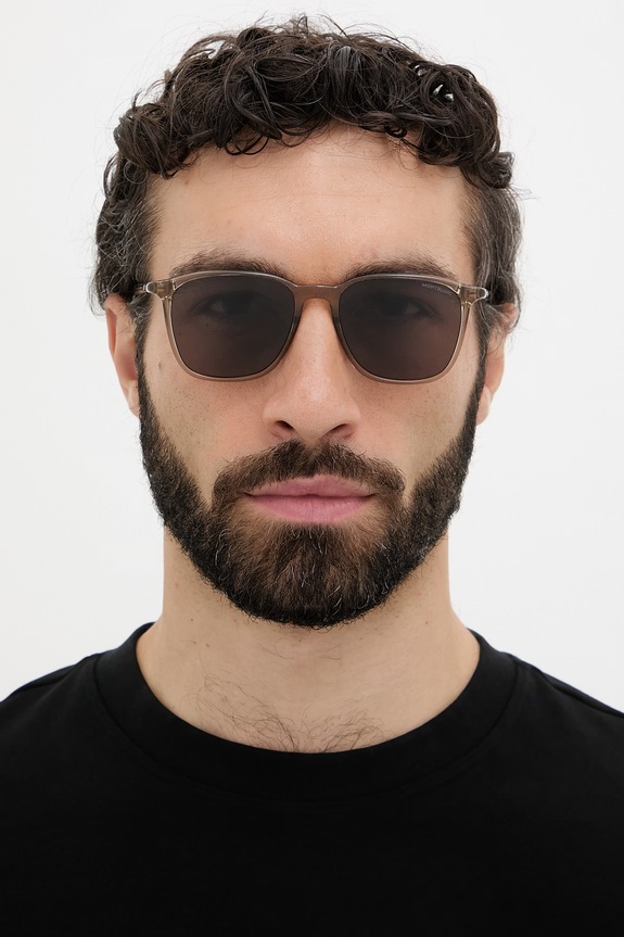 Montblanc okulary przeciwsłoneczne męskie MB0325S beżowy