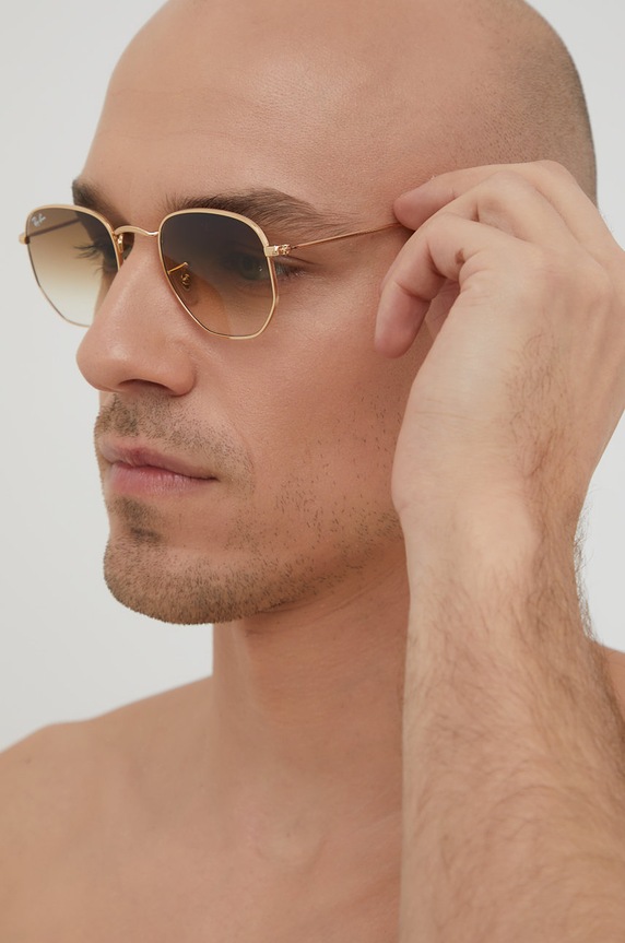 Ray-Ban – Okulary HEXAGONAL 0RB3548 złoty AA00