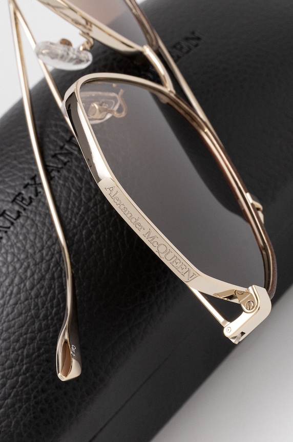 Alexander McQueen ochelari de soare aur AM0337S