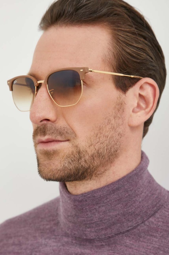 Ray-Ban okulary przeciwsłoneczne NEW CLUBMASTER 0RB4416 beżowy AA00
