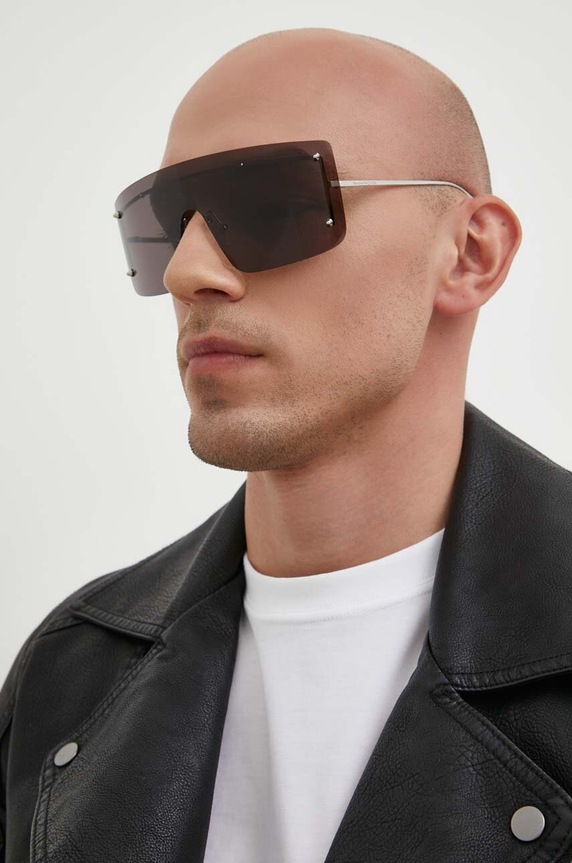 Alexander McQueen okulary przeciwsłoneczne AM0412S srebrny AA00