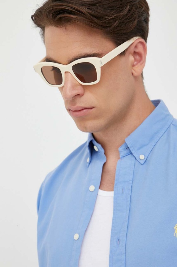 Saint Laurent okulary przeciwsłoneczne jednolita beżowy SL.592