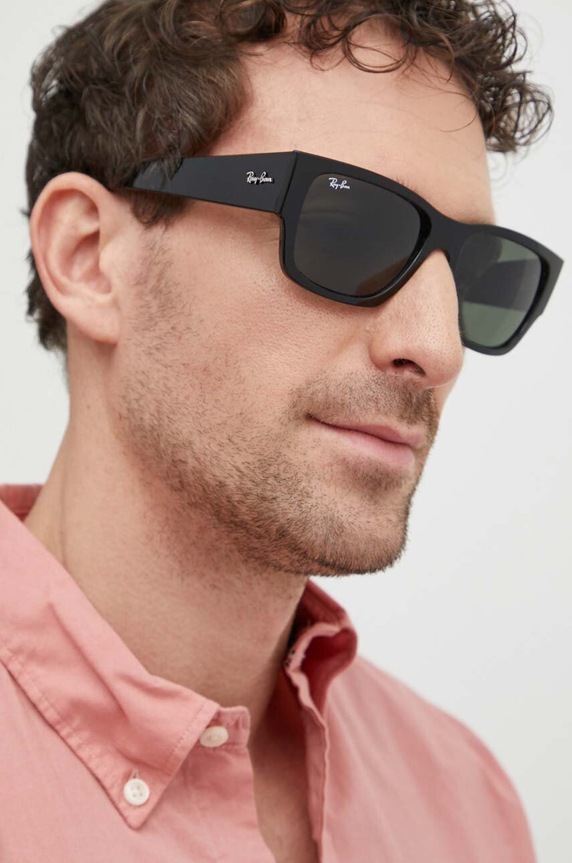 Ray-Ban okulary przeciwsłoneczne prostokątne czarny 0RB0947S