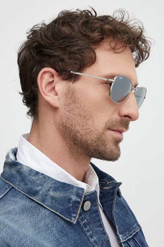 Ray-Ban okulary przeciwsłoneczne jednolita srebrny 0RB3733