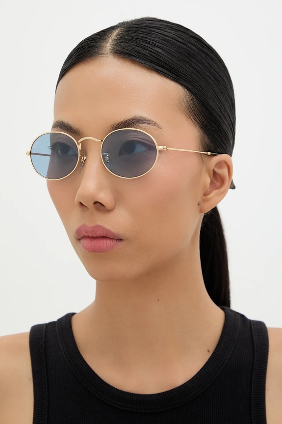 Doplňky Sluneční brýle Ray-Ban OVAL 0RB3547 zlatá