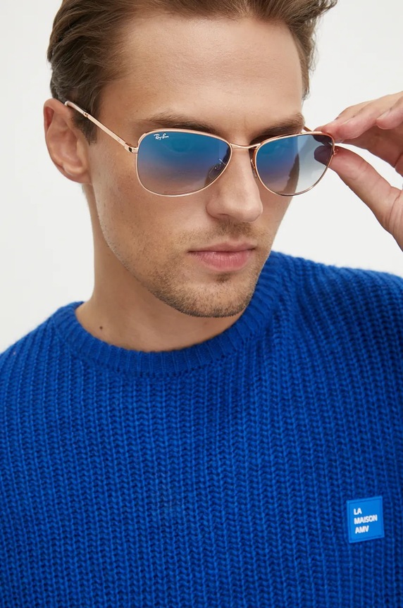 Akcesoria Ray-Ban okulary przeciwsłoneczne 0RB3733.92023F złoty