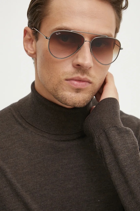 Akcesoria Ray-Ban okulary przeciwsłoneczne AVIATOR REVERSE 0RBR0101S.004.CB srebrny