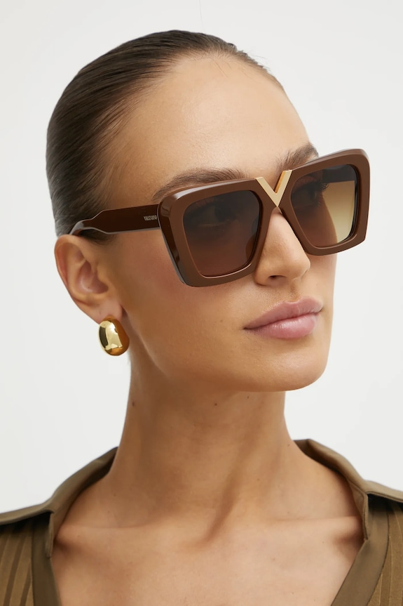 Akcesoria Valentino okulary przeciwsłoneczne V - GOLD - II VLS.161B brązowy