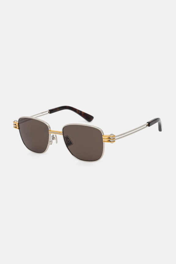 Bottega Veneta okulary pilotki srebrny BV1380S