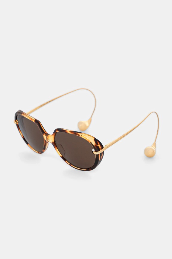 Bottega Veneta ochelari de soare geometric maro BV1436S