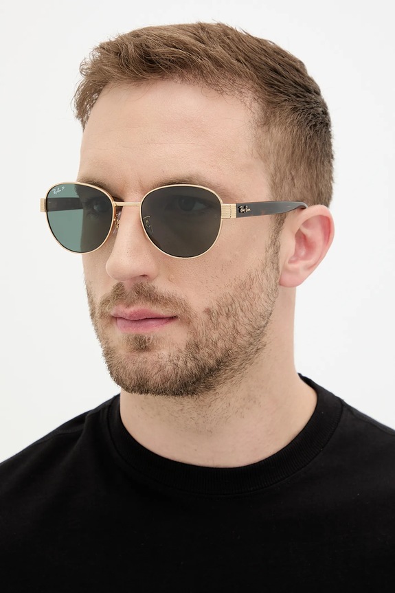 Ray-Ban okulary przeciwsłoneczne 0RB3766CH złoty AW25