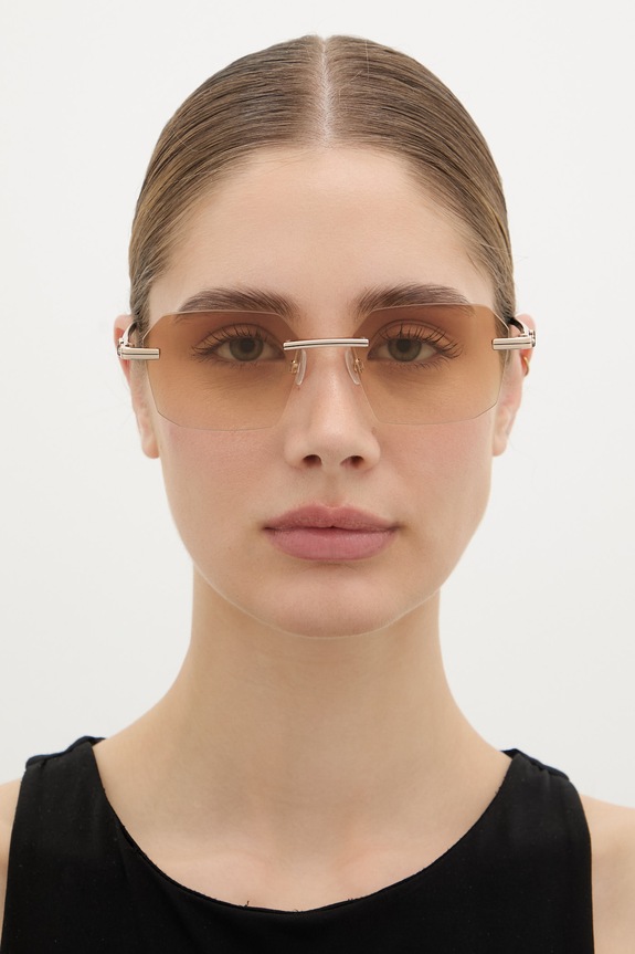 Palm Angels ochelari de soare pătrați aur PERI10G.567622