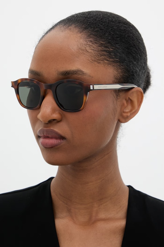 Akcesoria Saint Laurent okulary przeciwsłoneczne kwadratowe SL.880 brązowy