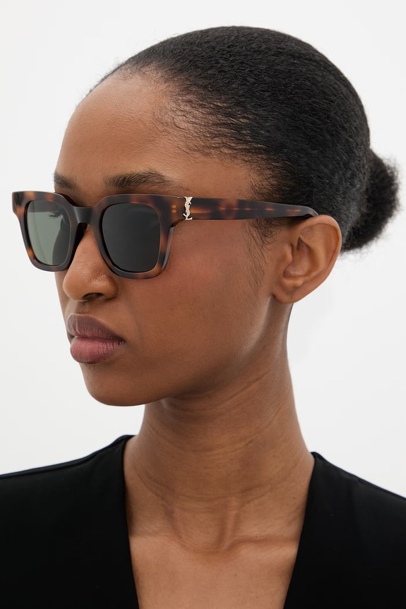 Akcesoria Saint Laurent okulary przeciwsłoneczne kwadratowe SL.M157 brązowy