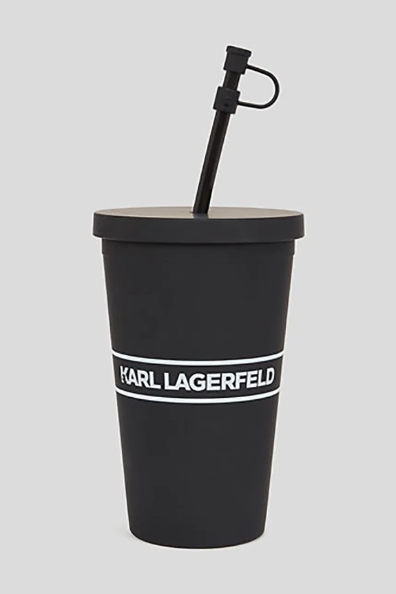 Skodelica s slamico Karl Lagerfeld Essential To Go A1M42033 črna AA00
