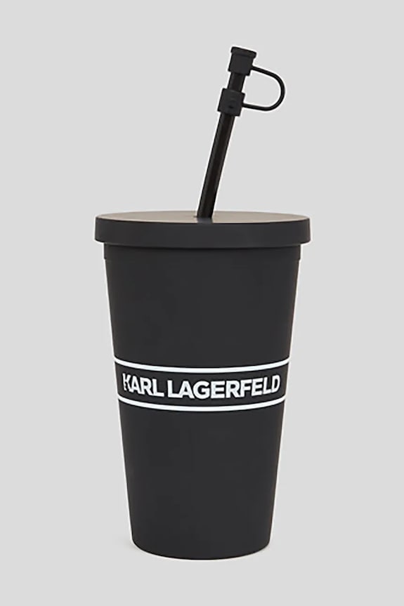 Skodelica s slamico Karl Lagerfeld Essential To Go A1M42033 črna AA00