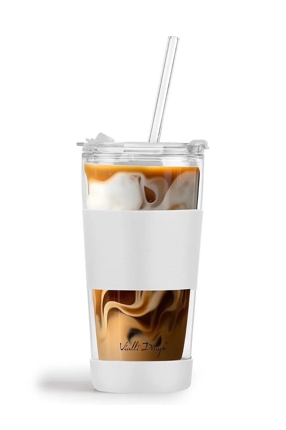 Ισοθερμική κούπα με καλαμάκι Vialli Design Fuori 600 ml 30404 πολύχρωμο