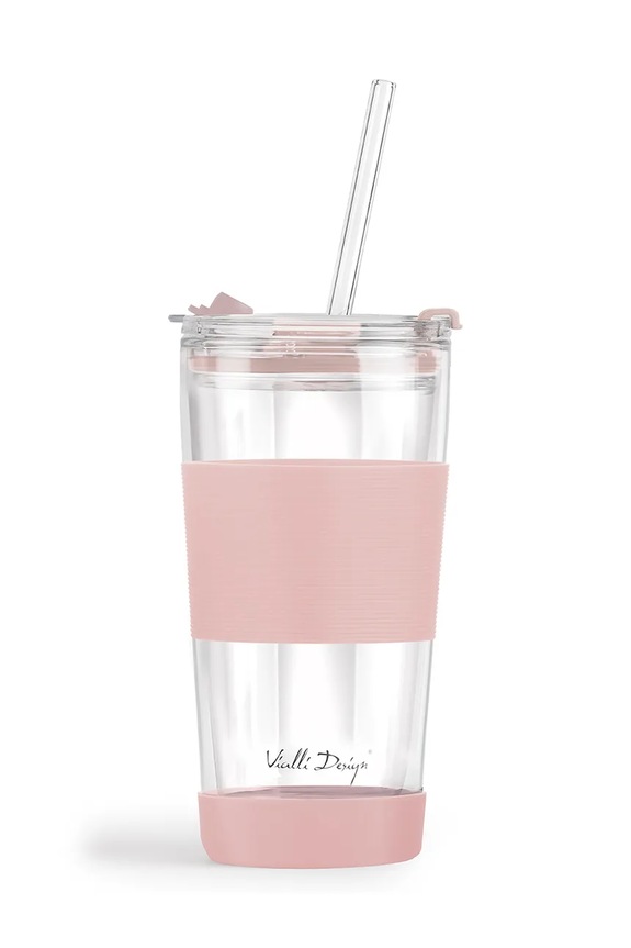 Vialli Design kubek ze słomką Fuori 600 ml multicolor 30411