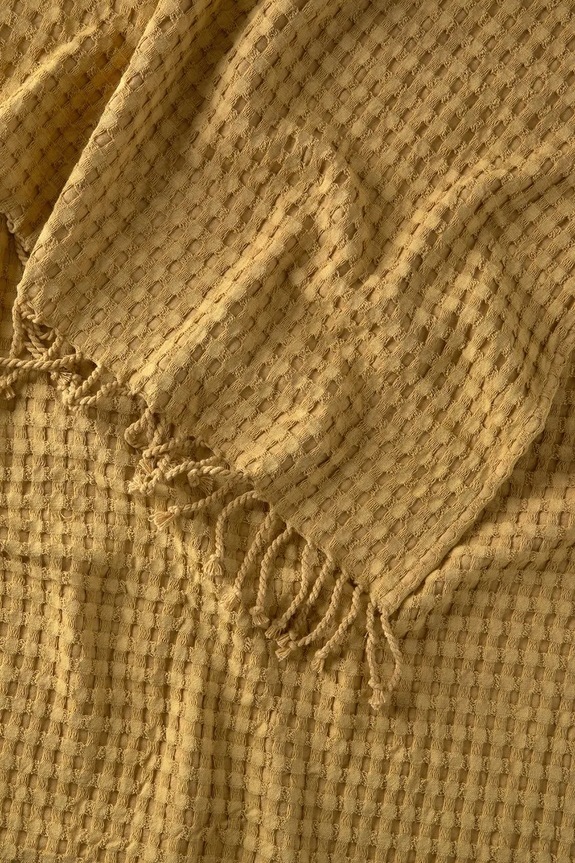 Αξεσουάρ Βαμβακερή πετσέτα θαλάσσης Calma House Ola 100 x 180 cm OLA.100.MOS κίτρινο