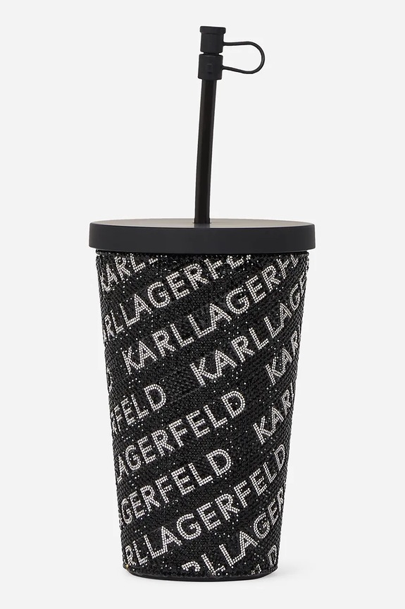 Karl Lagerfeld pahar cu pai k/rhinestone negru A2W42018