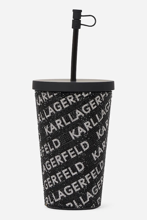 Karl Lagerfeld pahar cu pai k/rhinestone negru A2W42018