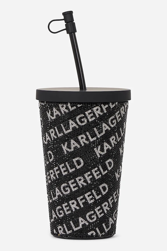 Karl Lagerfeld pahar cu pai k/rhinestone A2W42018 negru AA00