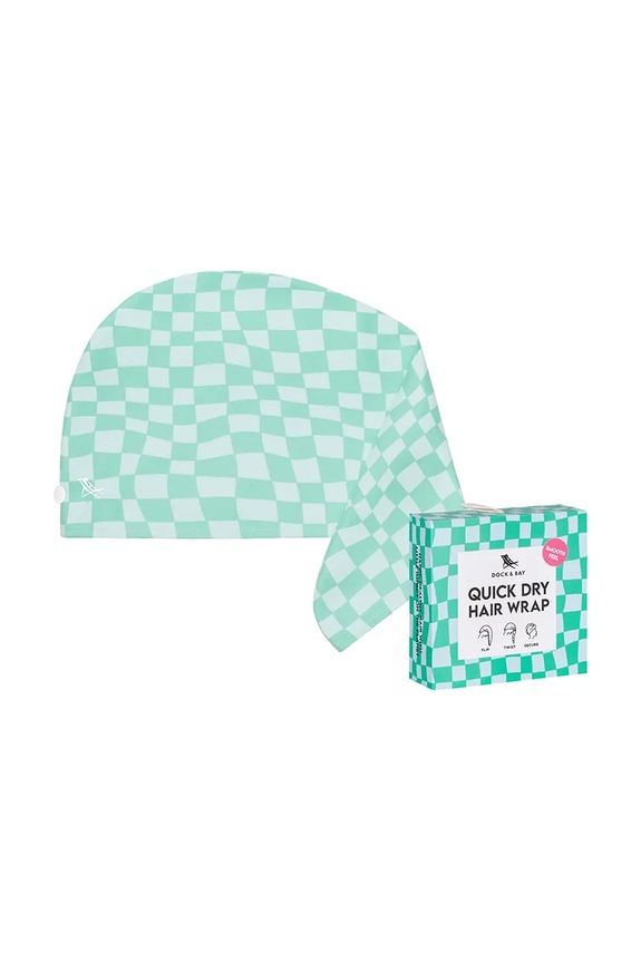 Lifestyle Turban za kosu Dock & Bay Check Mate HAIRW.SUE.CHKMATE tirkizna
