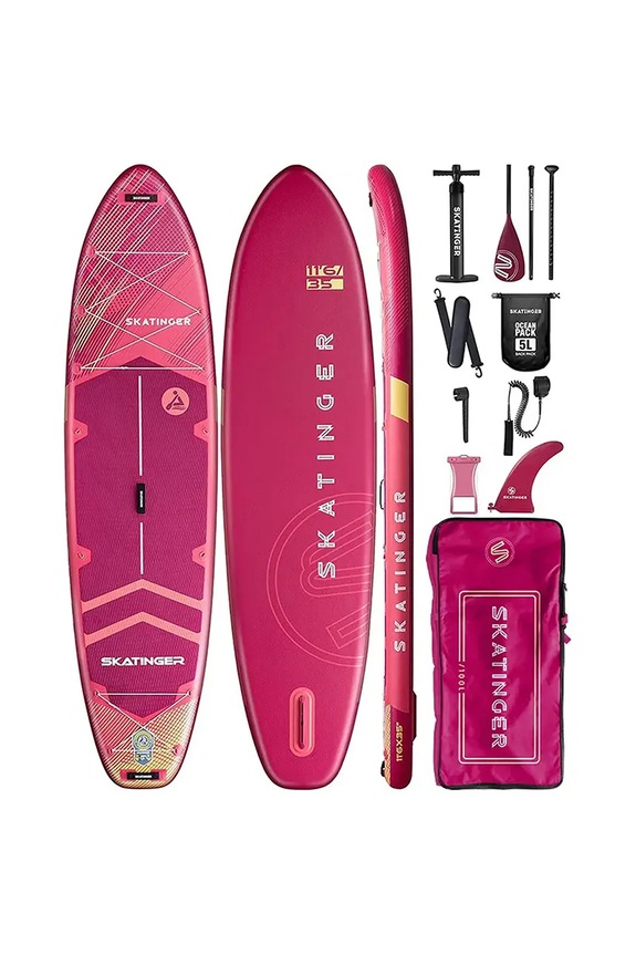 Skatinger placă de înot cu accesorii SUP Prana Meteor 350 x 89 x 15 cm (11'6') roz SK9003