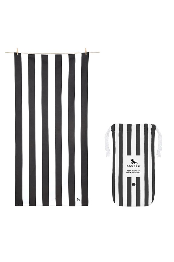 Dock & Bay prosop de plajă cu uscare rapidă Kamari Charcoal 200 x 90 cm negru TOWLB.CAB.XL.BLACK.R
