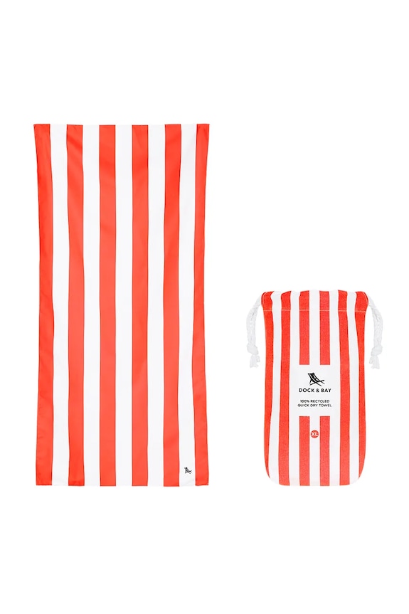 Dock & Bay prosop de plajă cu uscare rapidă Waikiki Coral 200 x 90 cm rosu TOWLB.CAB.XL.RED.R