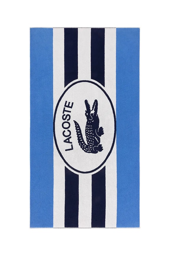 Lacoste pamut strandtörölköző L BADGE Marine 90 x 160 cm kék 1055650