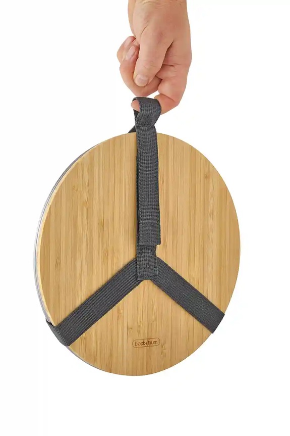 Sada piknikových tanierov s vrchnákom a rúčkou Black and Blum 25 cm 4-pak OL.PLATE001 sivá