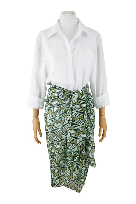 Olivier Desforges pareo bawełniane HYERES Absinthe 100 x 80 cm zielony 1068994