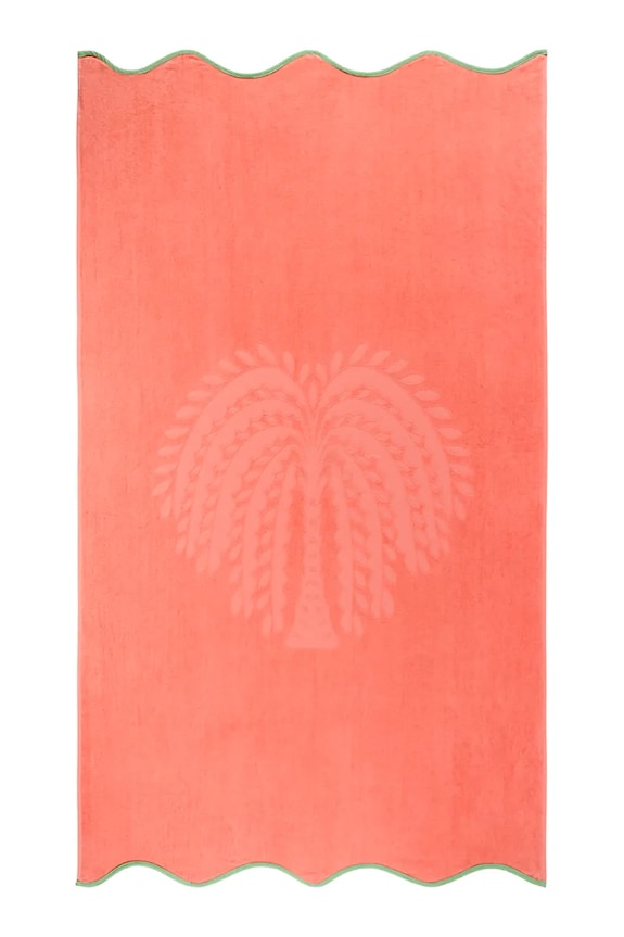 Olivier Desforges ręcznik plażowy z materiału tekstylnego HYERES Corail 100 x 170 cm pomarańczowy 1068841