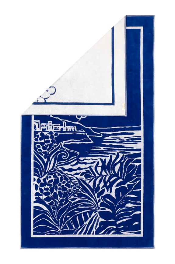 Olivier Desforges ručnik za plažu od tekstilnog materijala RIVIERA Navire 90 x 160 cm 1062936 mornarsko plava AA00