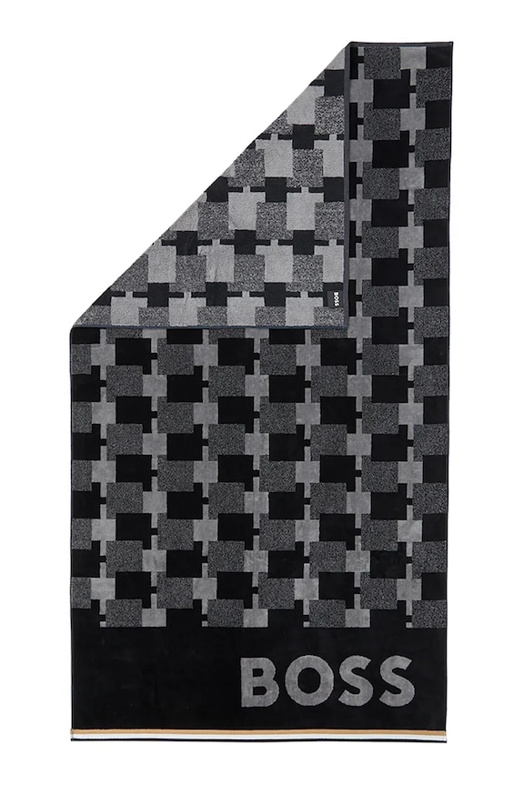 BOSS pamut strandtörölköző CUBO 90 x 160 cm 1063391 fekete AA00