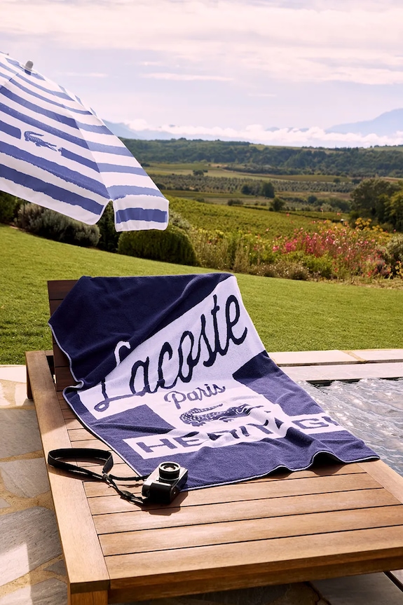 Lifestyle Lacoste pamut strandtörölköző LRETRO Marine 90 x 160 cm 1062062 sötétkék