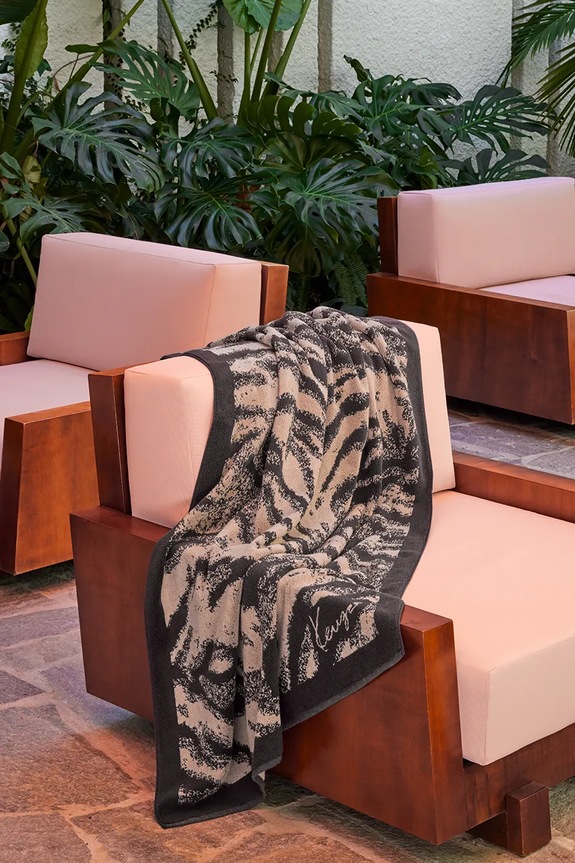Lifestyle Kenzo pamut strandtörölköző KFAUVE Naturel 90 x 160 cm 1062869 barna