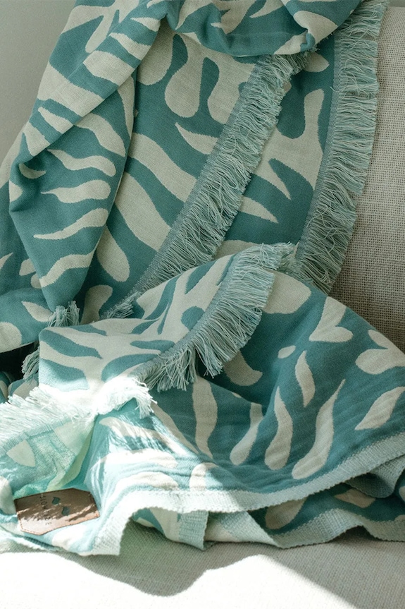 Lifestyle Slowtide koc piknikowy bawełniany 66 x 80 cm STTB039 niebieski