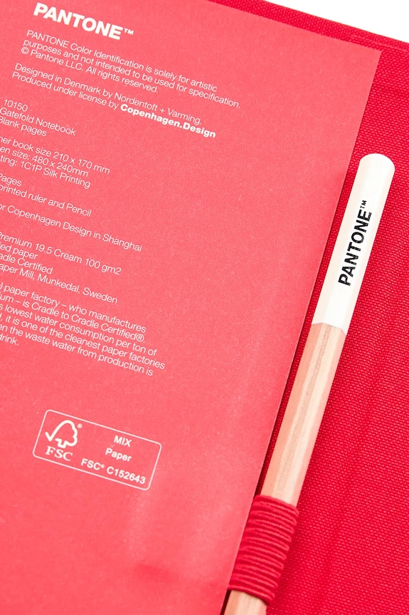 Lifestyle Pantone σημειωματάριο με μολύβι 101500199 κόκκινο