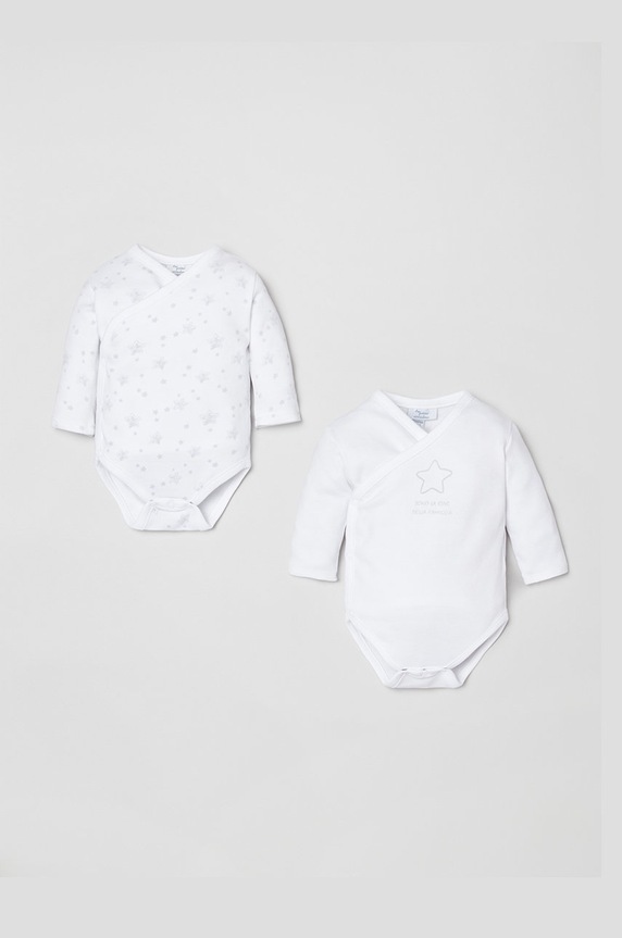 OVS body bawełniane niemowlęce (2-pack) Produkt niemowlęcy biały 1435502.NEWBORN