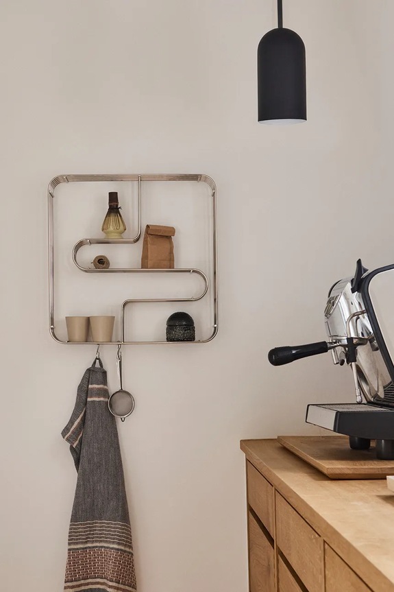 Zidna polica AYTM Curva 510580005081 zlatna AA00